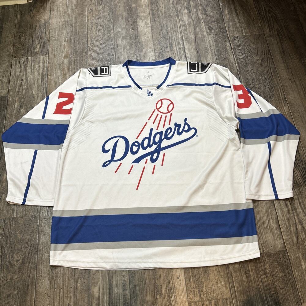 Los Angeles Dodgers Jersey Mens XL Blue LA Kings Night 2022 Kershaw Long Sleeve